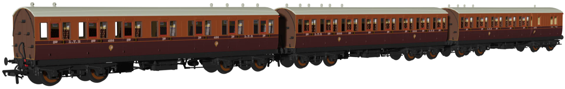 978137 ‘Evolution’ 48’ Lancashire and Yorkshire Railway Brown & Umber No.1472, 2006 & 495 Triple Pack