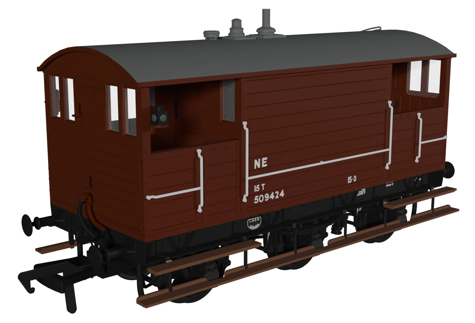 975009 GCR 15T 6w Brake - LNER Bauxite post-1936 No.509424