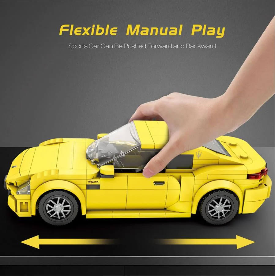 Maserati Yellow Sports Car 384pc Construction Set - Image 3
