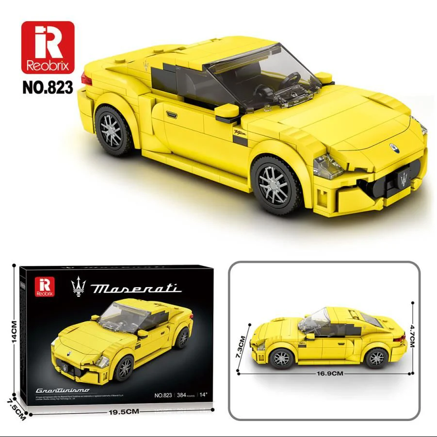 Maserati Yellow Sports Car 384pc Construction Set - Image 6