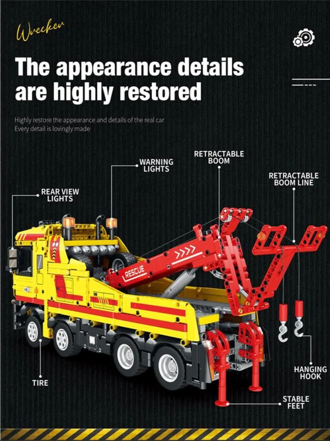 RC Rescue Truck 1910pc Construction Set - Image 4