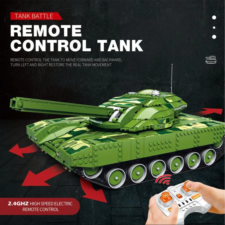 RC Canon Firing Tank 1516pc Construction Set - Image 3