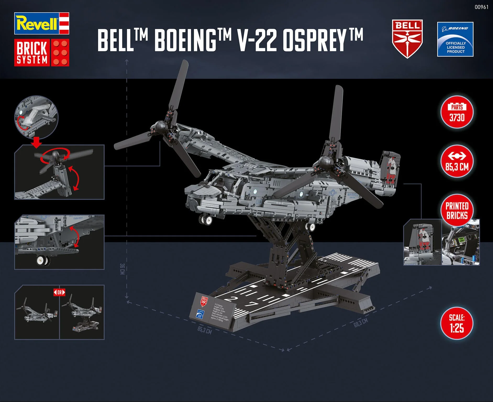Bell Boeing V-22 Osprey Brick System Model Kit - Image 7