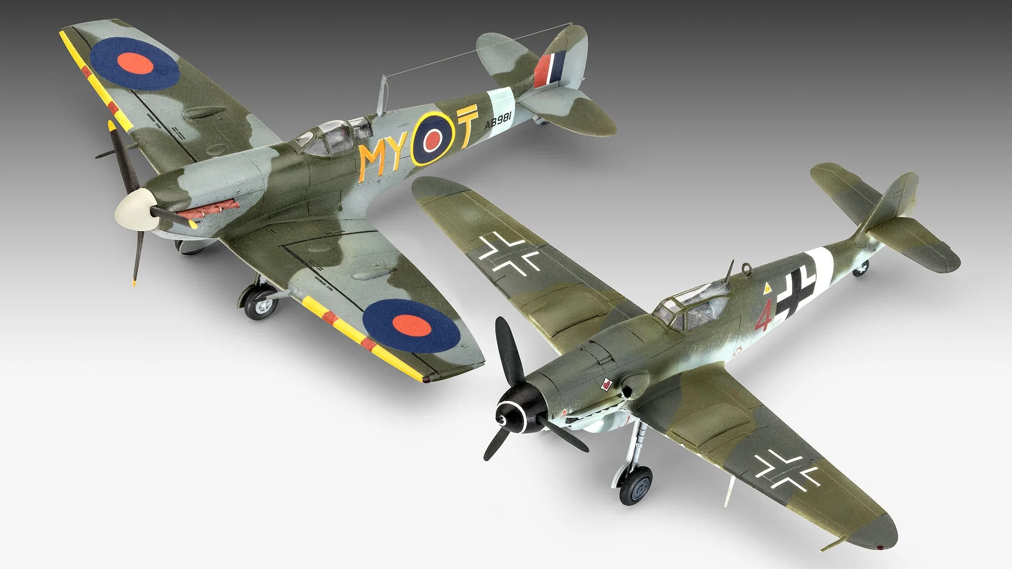 Combat Set Messerschmitt Bf109G-10 & Spitfire Mk.V Model Kit - Image 2