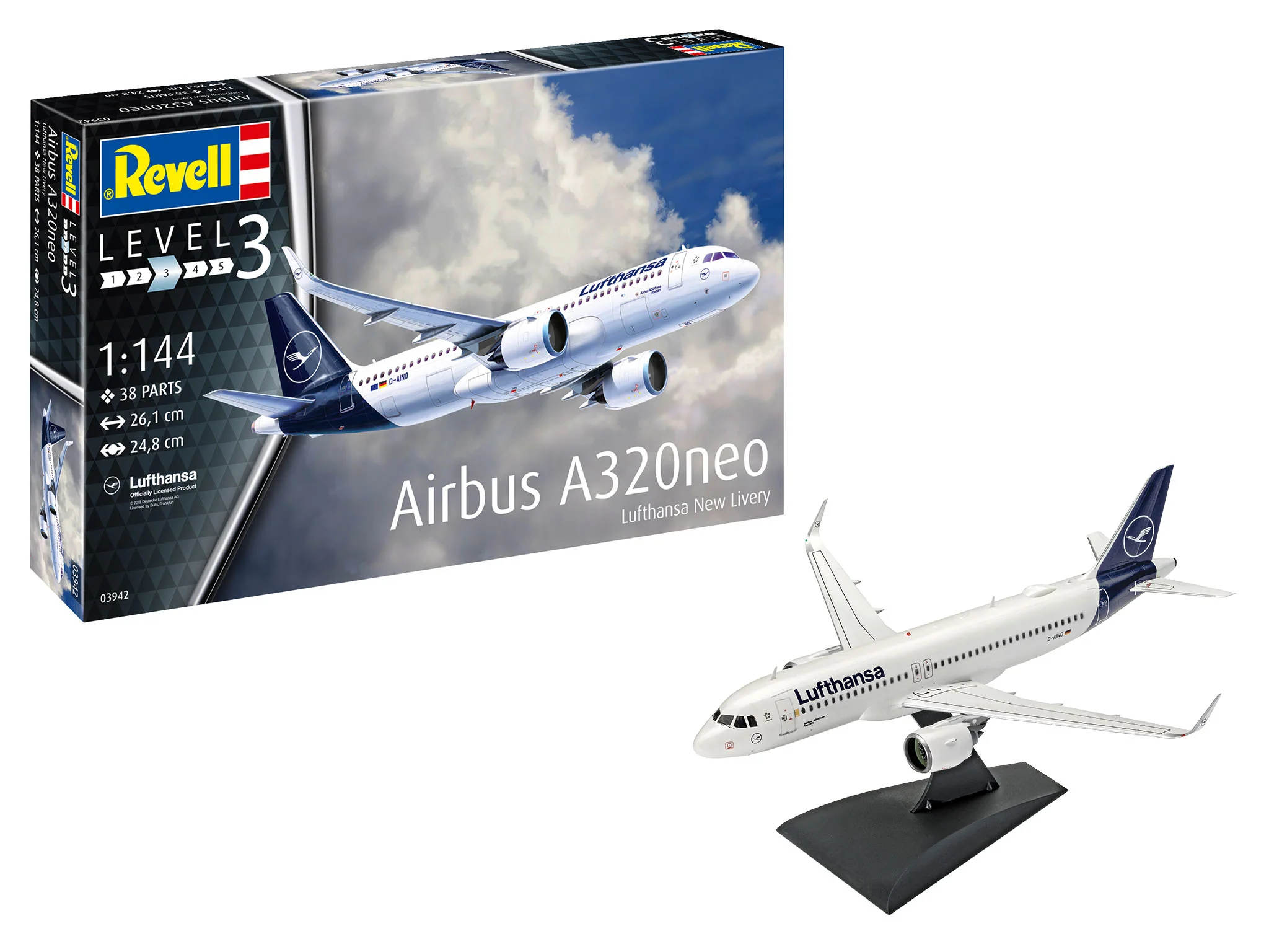 03942 Airbus A320neo "Lufthansa" New Livery (1:144 Scale) Model Kit