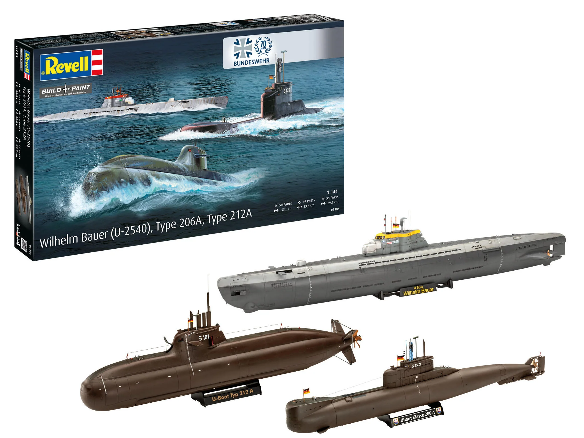 70 years of the German Armed Forces: Wilhelm Bauer, Type 206A, Class2 Model Kit