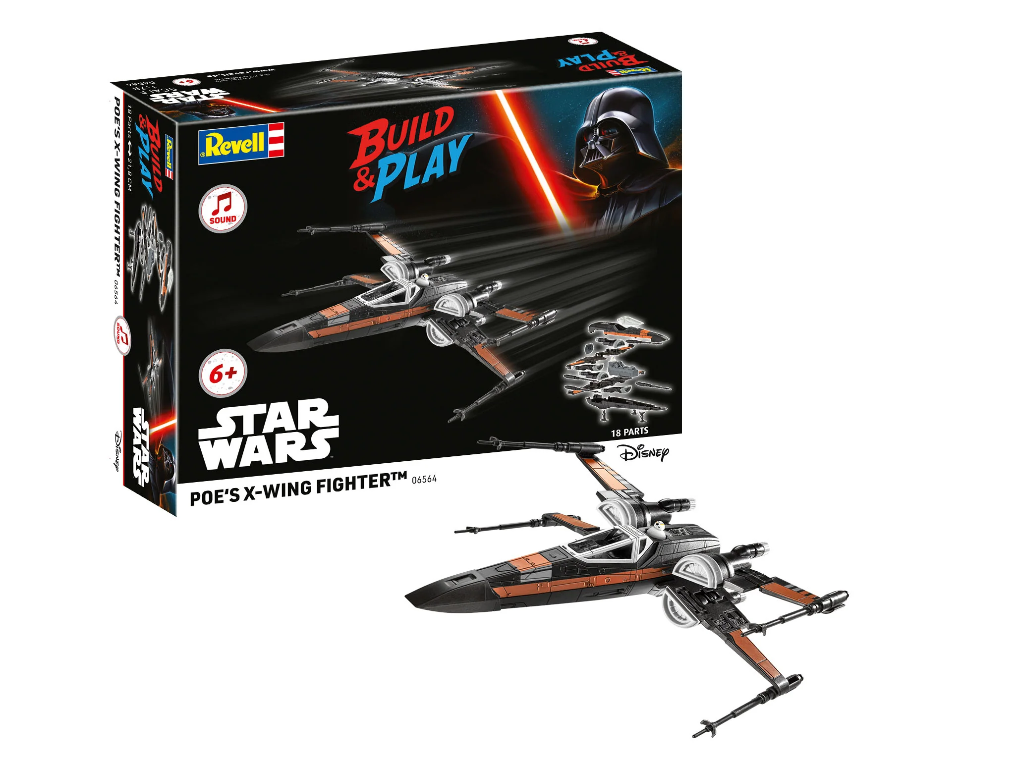 06564 Star Wars Poe's X-Wing Fighter (w-Sound): Build - Play Model Kit - Image 2