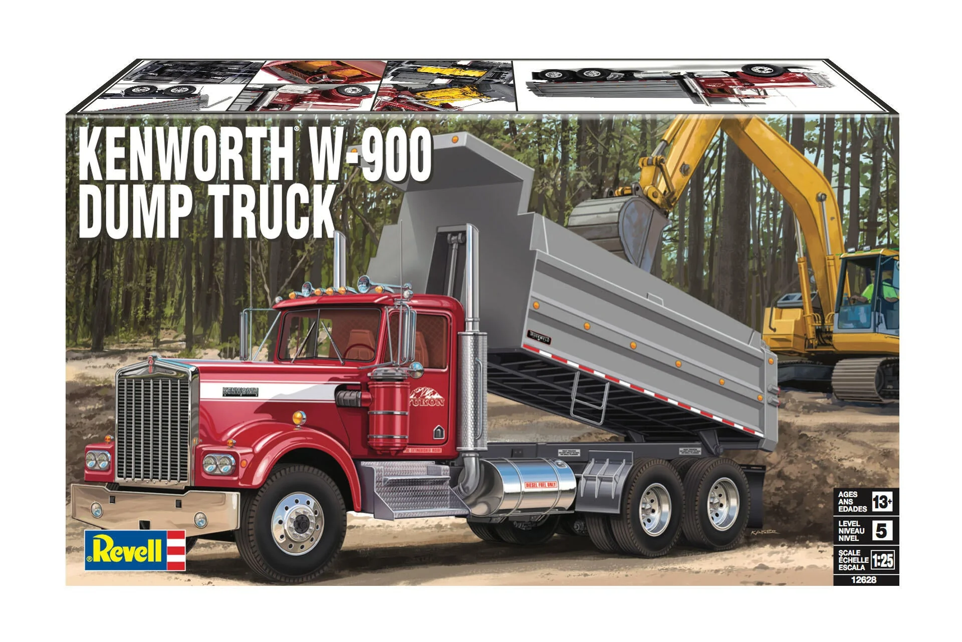Kenworth W-900 Dump Truck Model Kit - Image 2