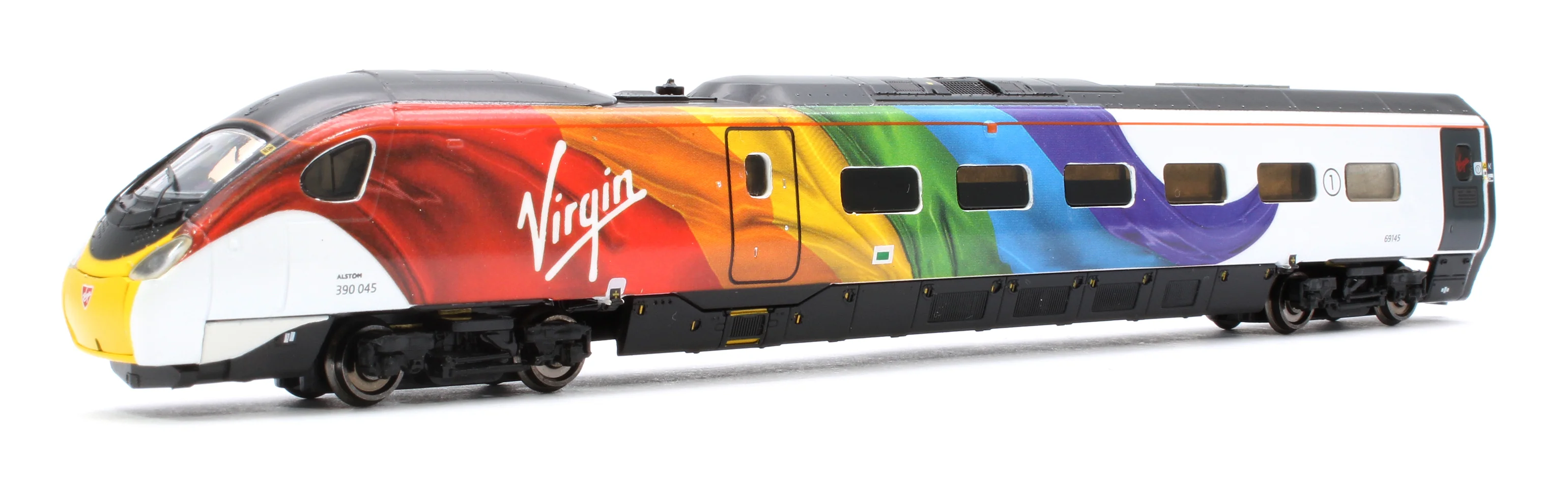 Class 390 045 "Virgin Pride" 9 Car Pendolino in Virgin Flowing Silk Rainbow livery - Image 6