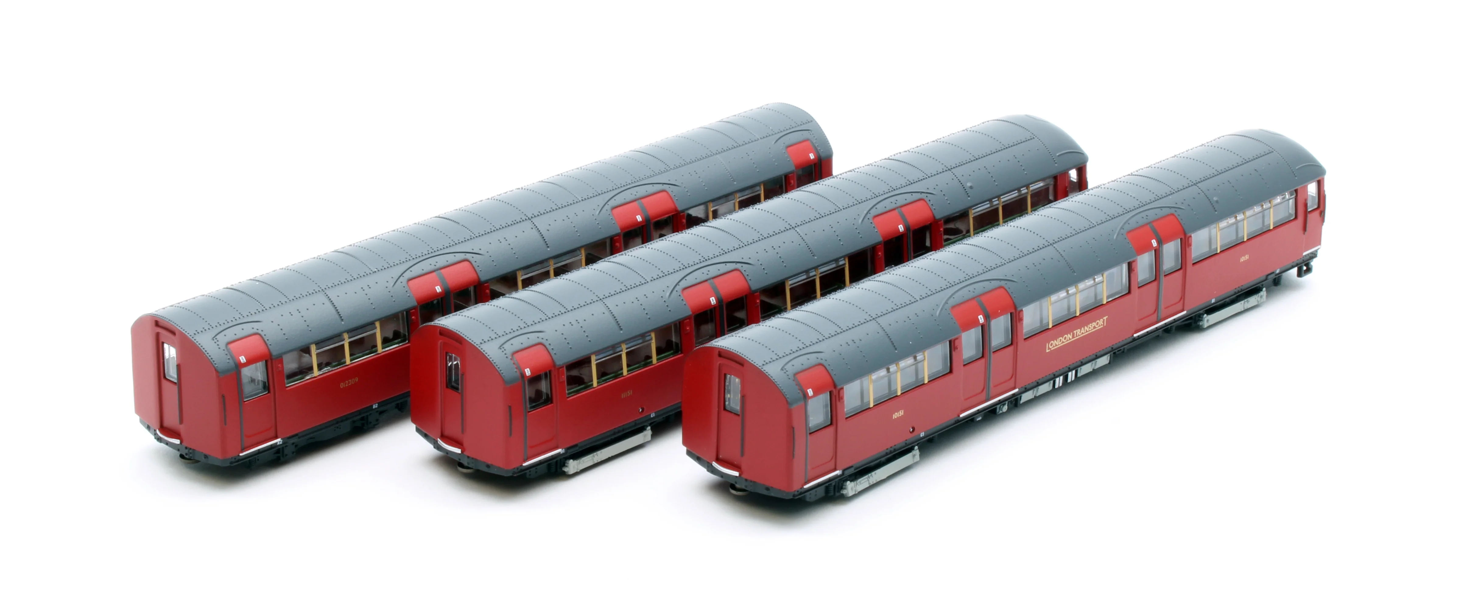 1938 Tube Stock - London Transport (Gold Branding) Maroon “Rail Red” (Cream Window Bars) Set C (Northern & Bakerloo Line) 3-Car EMU - Image 2
