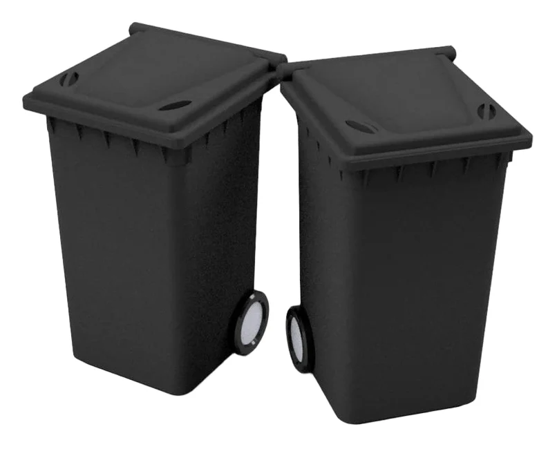 N Gauge Wheelie Bins (Pack of 15) - Unpainted Model Kit
