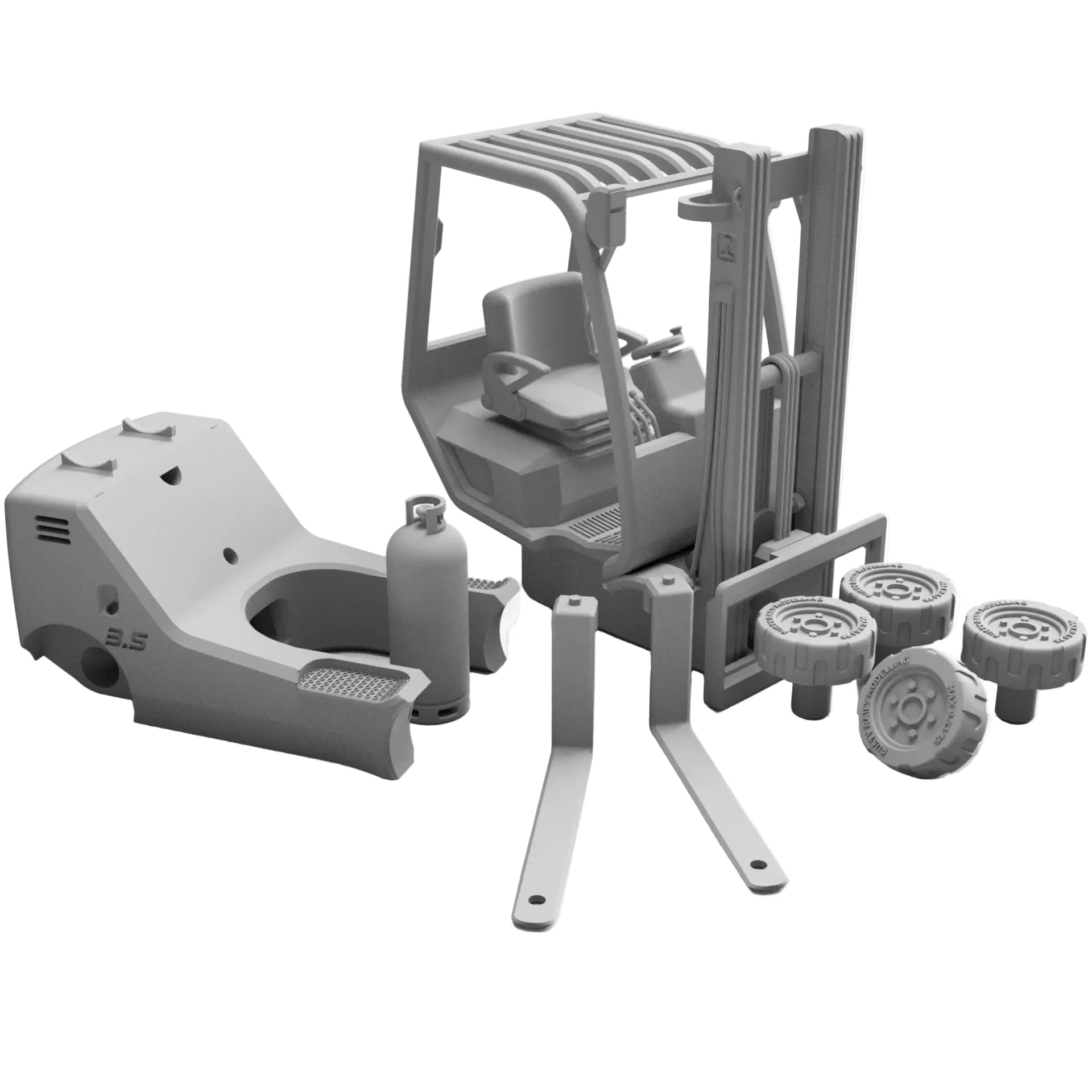 OO Gauge Forklift (Single Pack) - Unpainted - Image 2