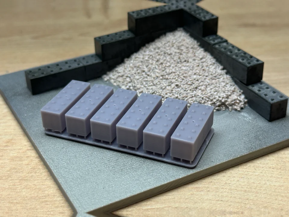 OO Gauge Concrete Blocks (Pack of 6) - Unpainted - Image 3