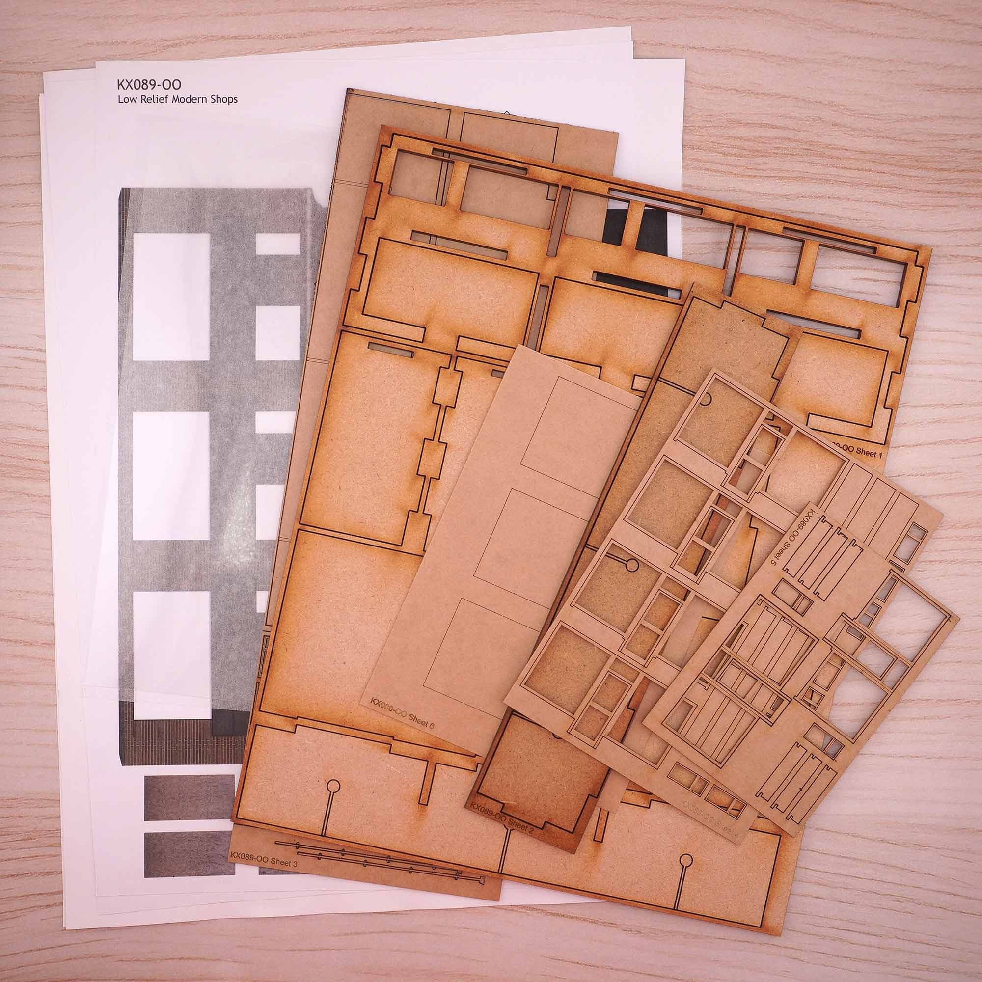 OO Low Relief 1970's Terraced Shops Model Kit - Image 10
