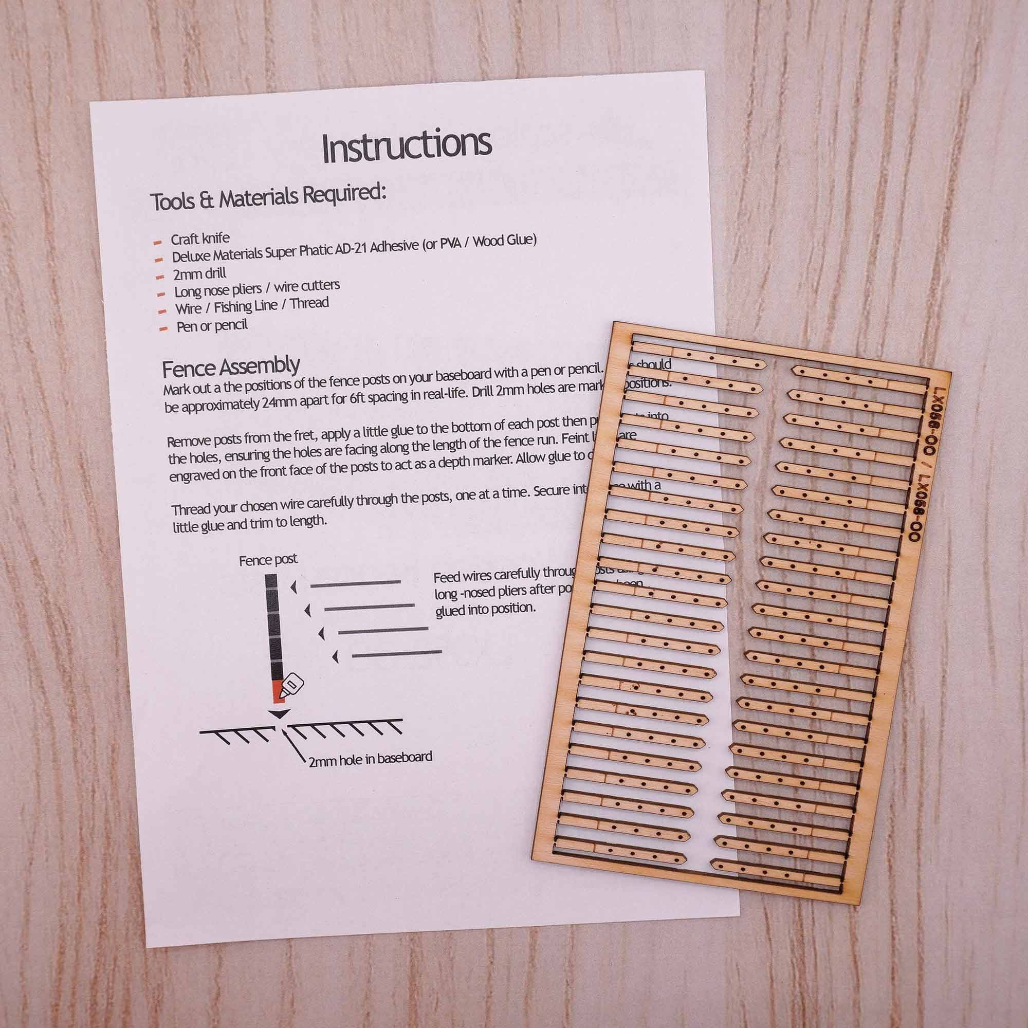 OO/HO 4ft Fence Posts (pre-drilled) Model Kit - Image 2