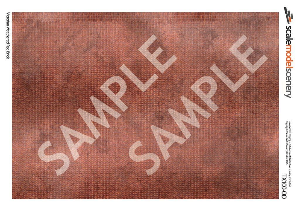 OO/HO Victorian Weathered Red Brick Texture Paper (x5) - Image 2