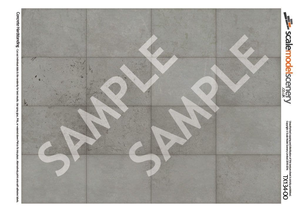 OO/HO Concrete Hardstanding Texture Paper (x5) - Image 2