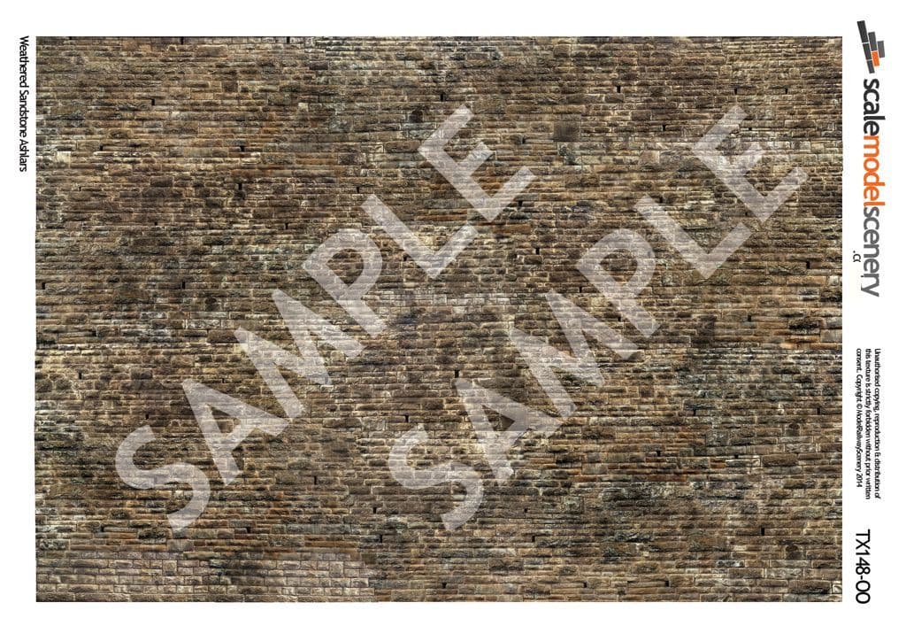 OO/HO Weathered Sandstone Ashlars Texture Paper (x5) - Image 2