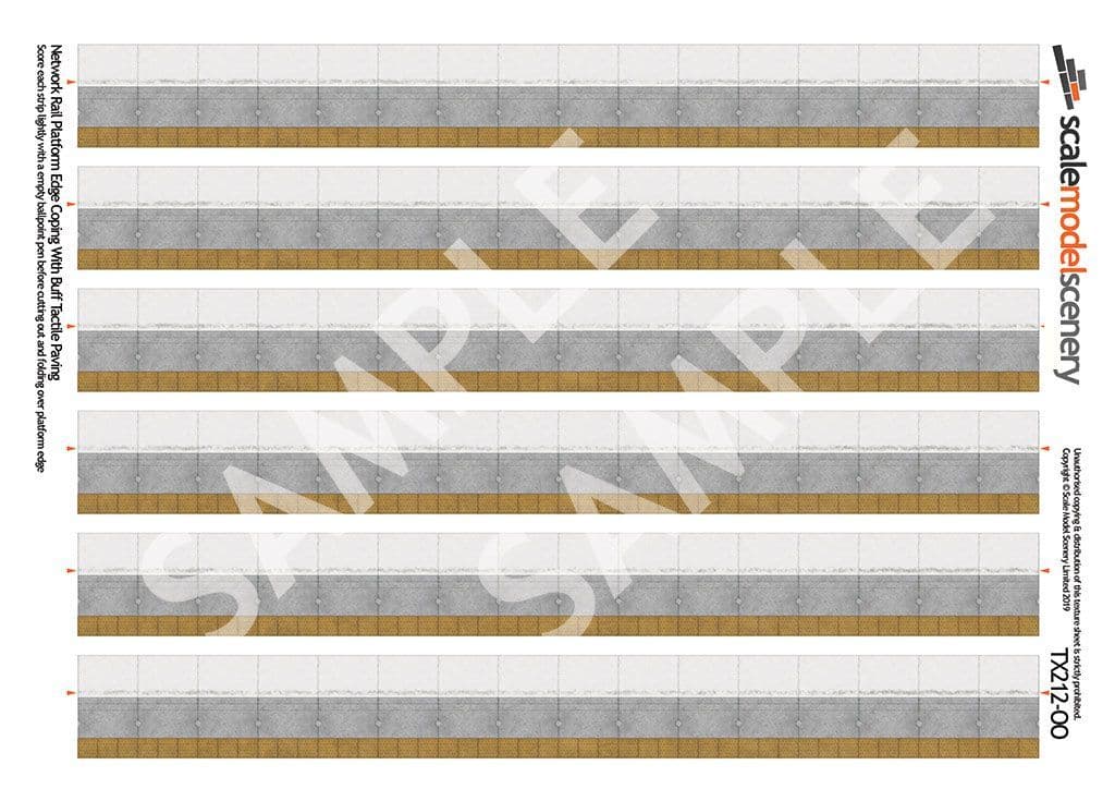 OO/HO Network Rail Platform Edge Coping With Buff Paving (x5) - Image 2