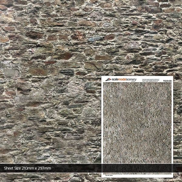 OO/HO Old Stone Wall Texture Paper (x5)