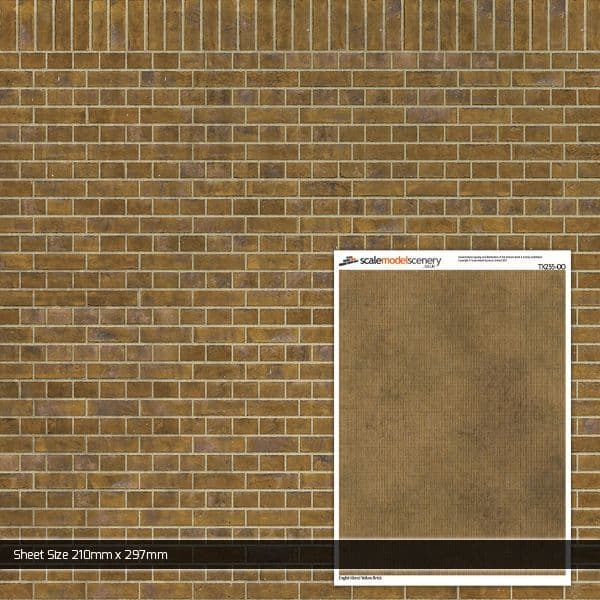 OO/HO English Bond Yellow Brick Texture Paper (x5)