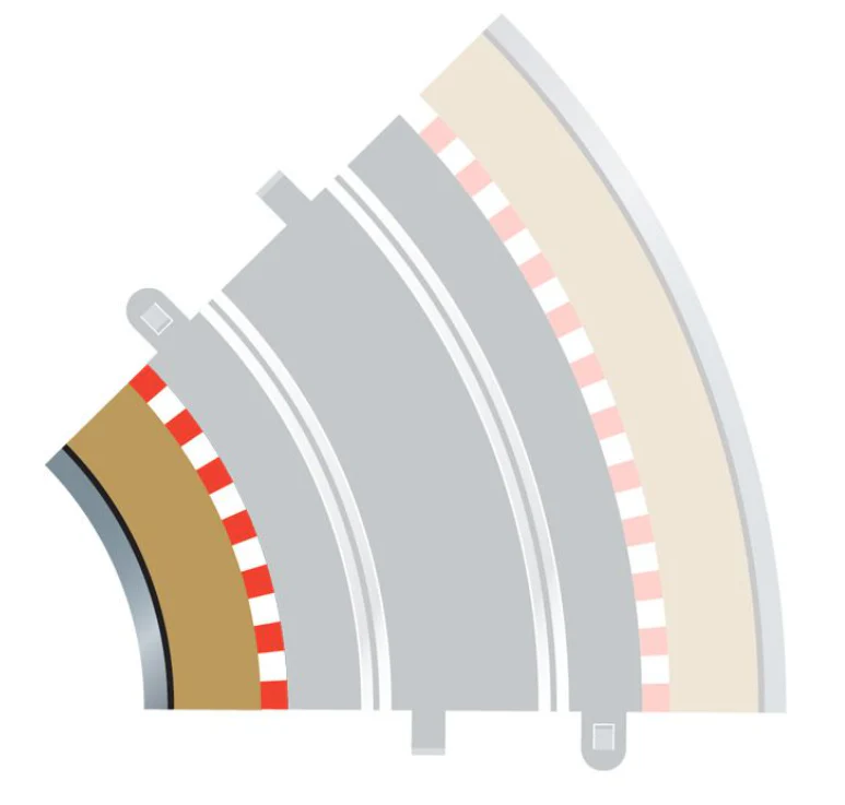 C8225 Radius 2 Curve Inner Borders 45° x 4