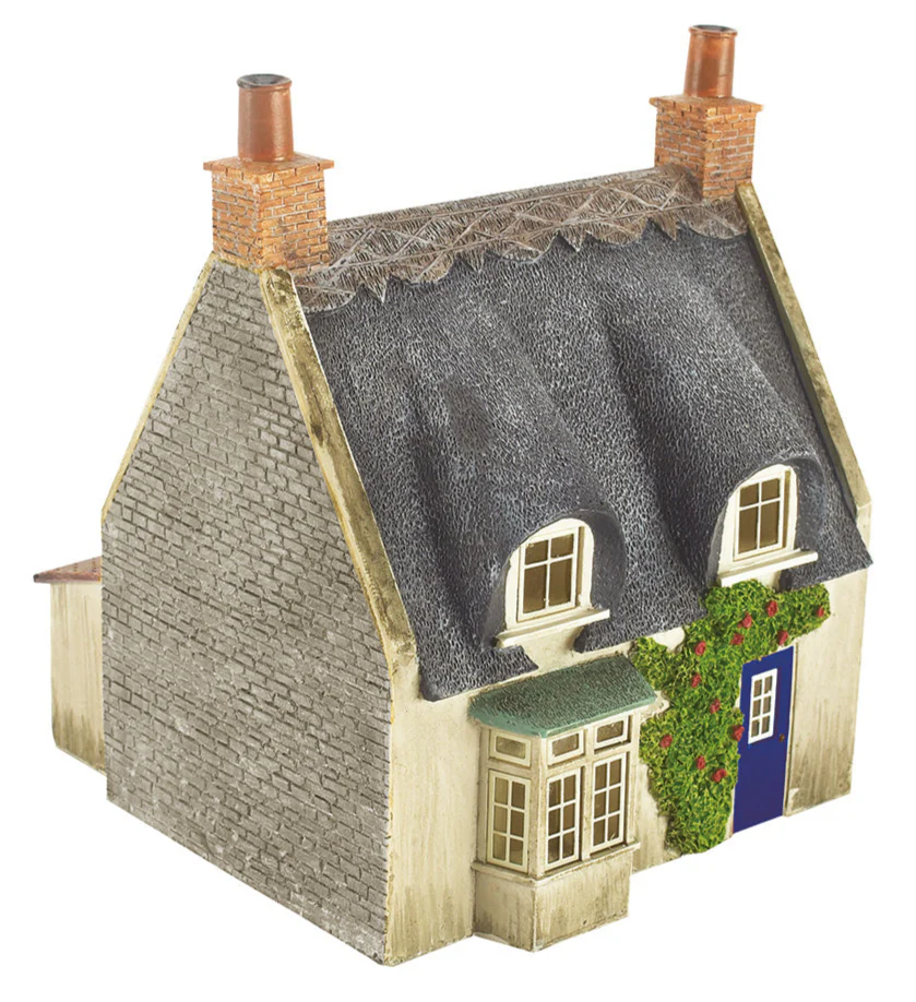 Thatched Cottage - Grey Stone & Blue Door