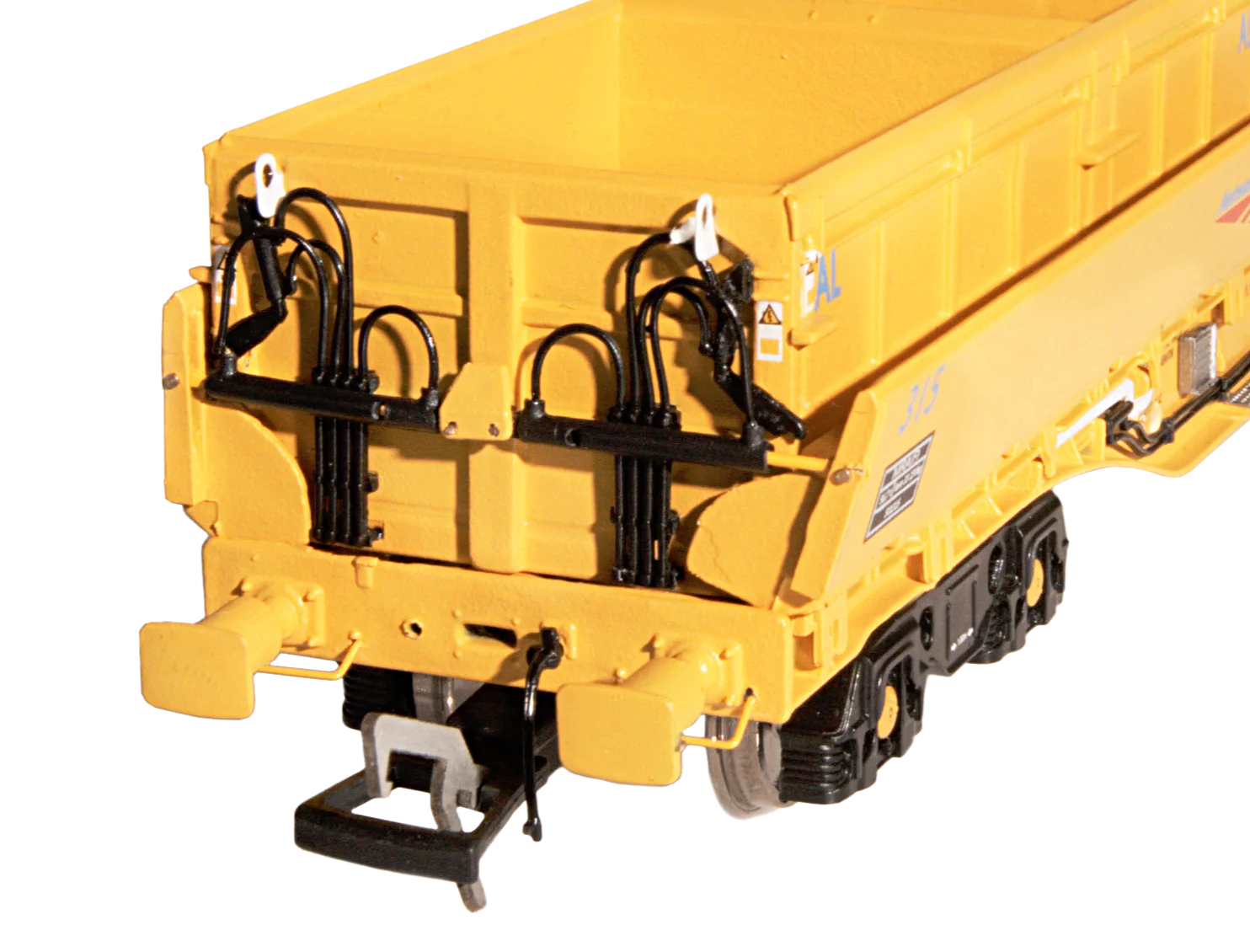 4F-075-001 Set of 5 MRA Side Tipping Ballast Wagon Railtrack Blue/Grey - Image 6