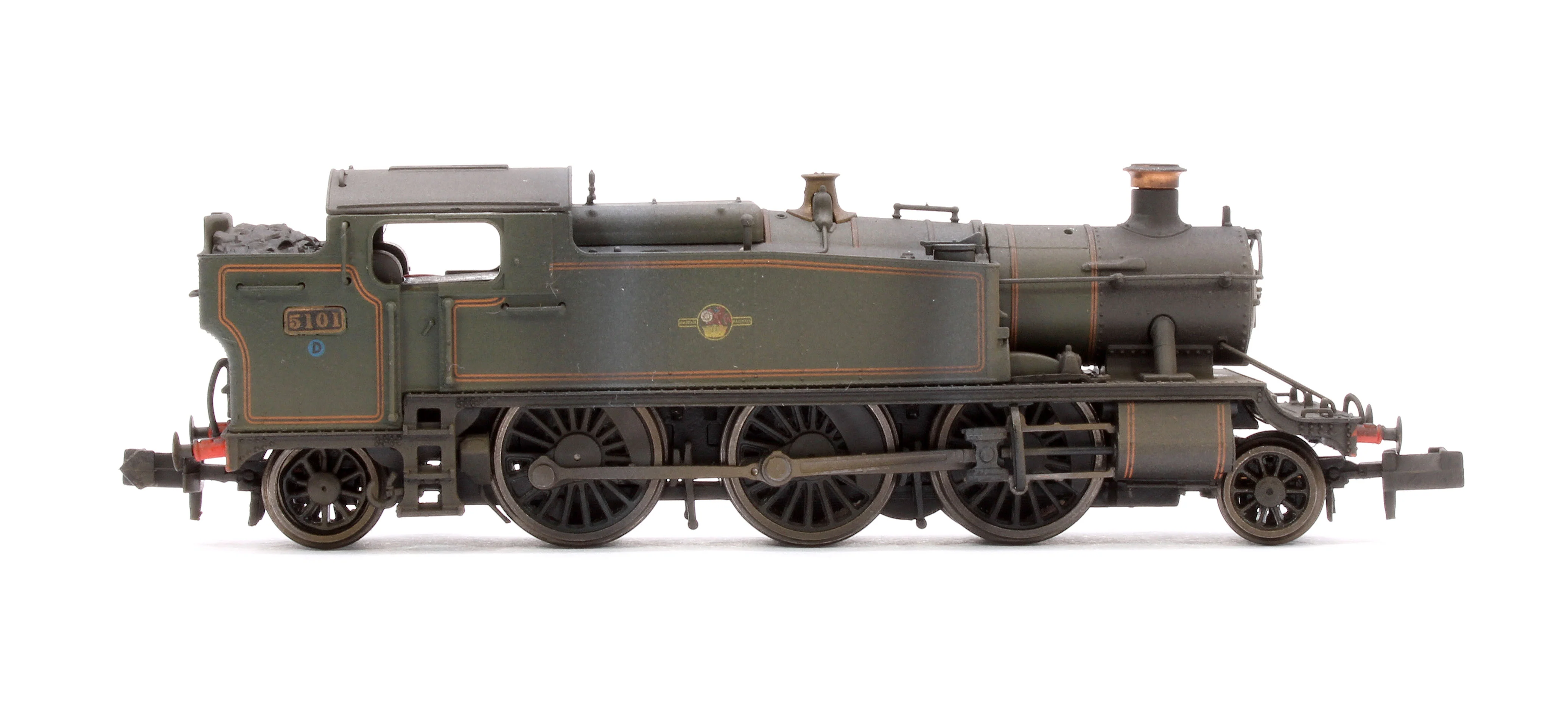 S2103-07W Custom Weathered Class 5101 Large Prairie British Railways BR Lined Green (Late Crest) 2-6-2 Tank Locomotive No.5101 - Image 6