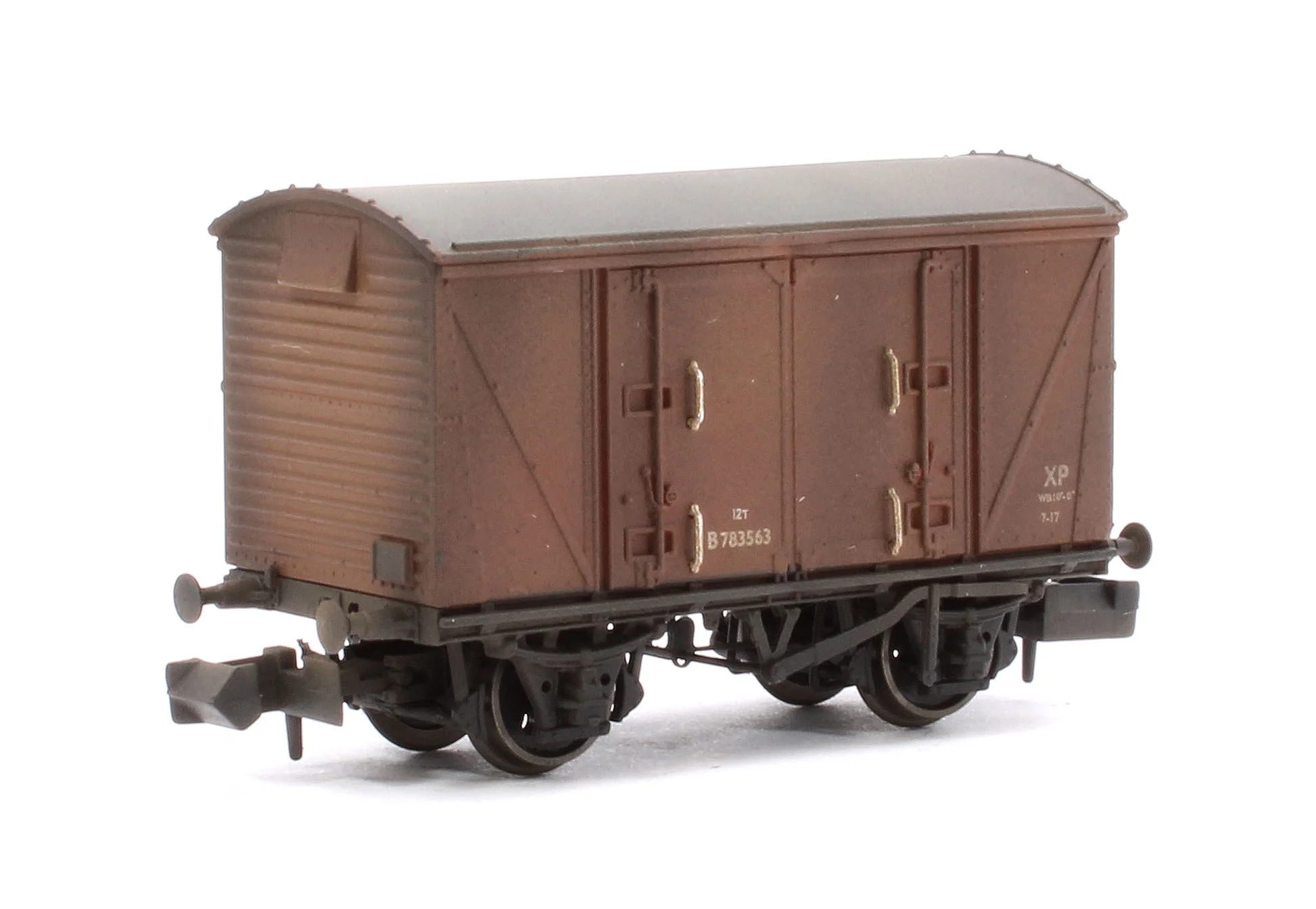 Custom Weathered Set of 3 BR 12T Vanwide Ventilated Vans, BR Bauxite (Early) - Image 3