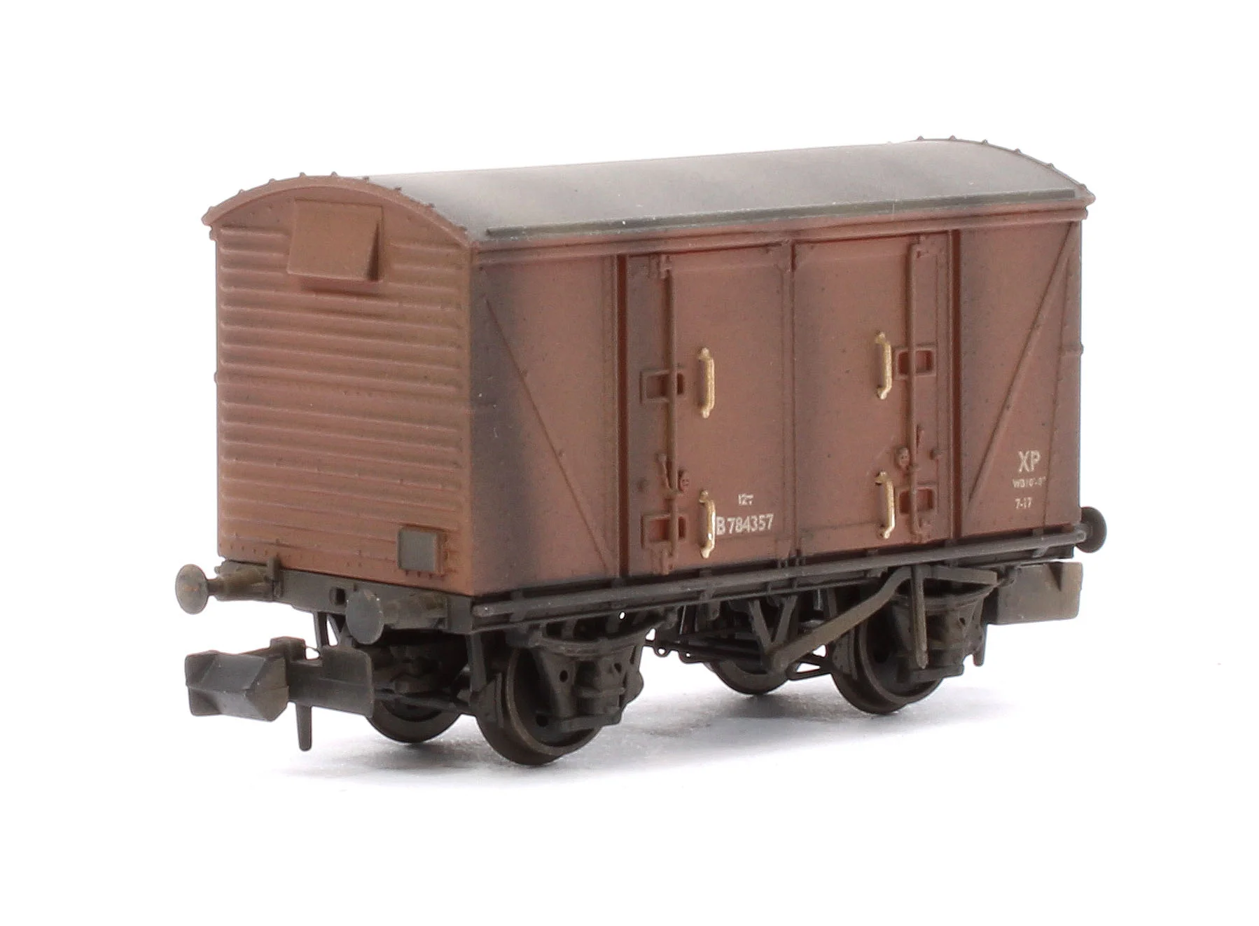 Custom Weathered Set of 3 BR 12T Vanwide Ventilated Vans, BR Bauxite (Early) - Image 7
