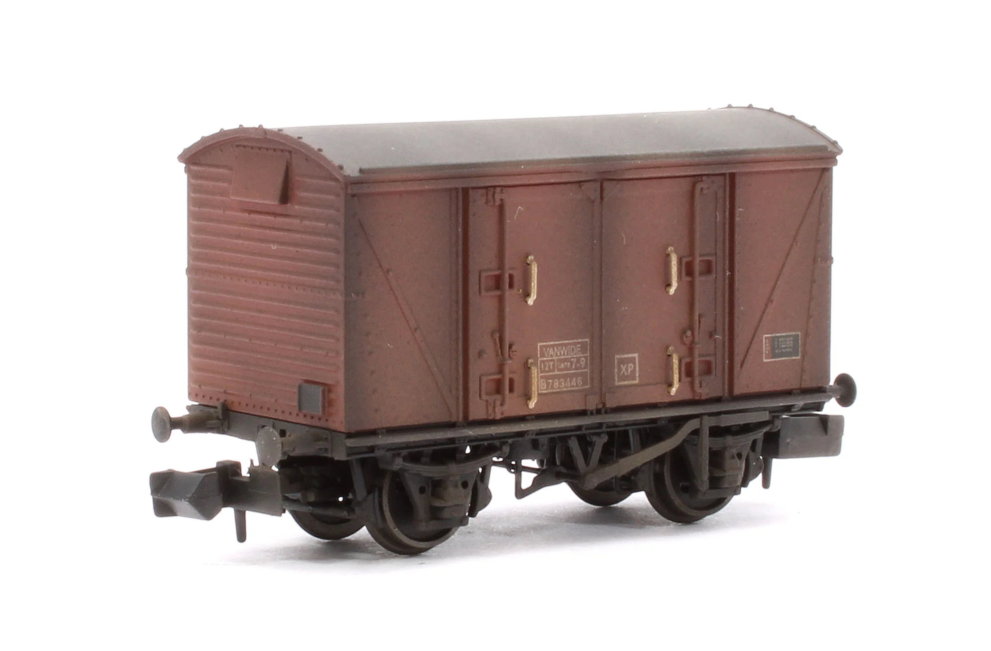 Custom Weathered Set of 3 BR 12T Vanwide Ventilated Vans, BR Bauxite (Late) - Image 5