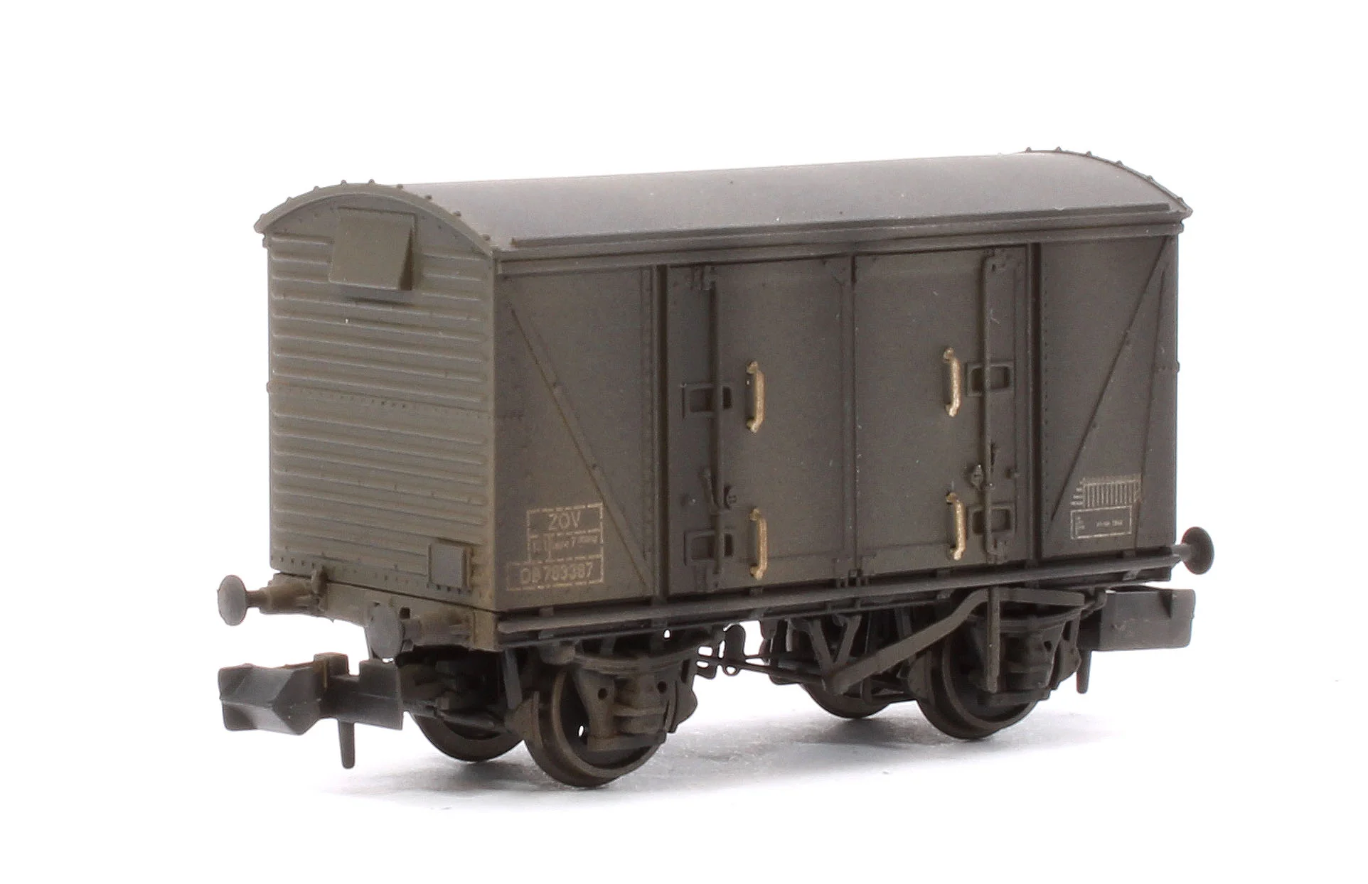 Custom Weathered Set of 3 BR 12T Vanwide Ventilated Vans, BR Departmental Olive Green VQV - Image 3