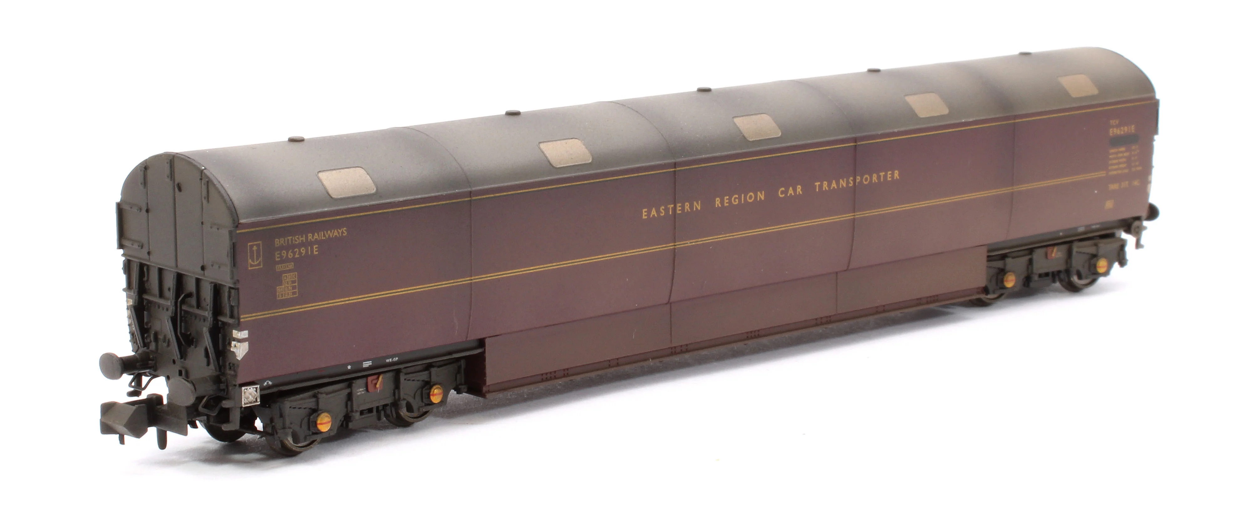 Custom Weathered Newton Chambers Car Transporter Eastern Region BR Lined Maroon E96287/291/294E - Pack 3 - Image 4