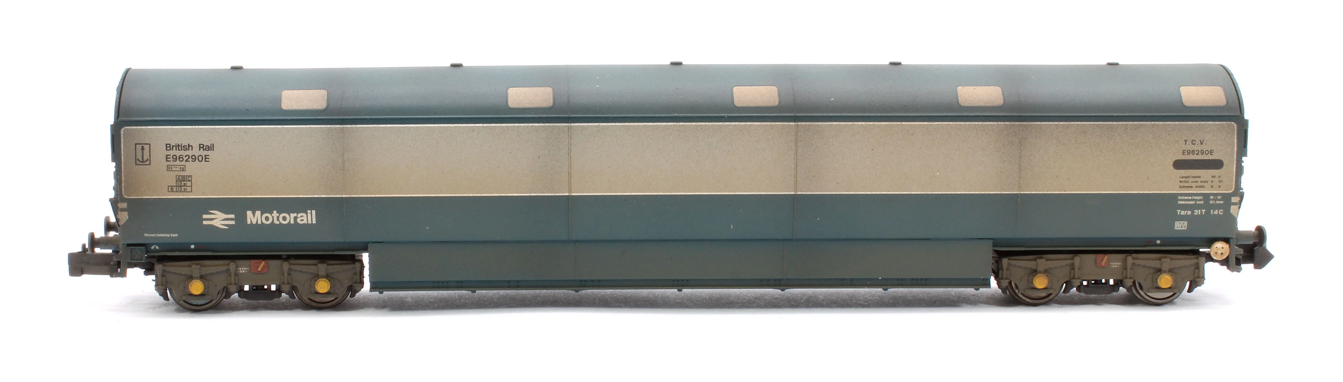 Custom Weathered Newton Chambers Car Transporter BR Motorail BR Blue/Grey TCV E96290/297/298E - Pack 1 - Image 7