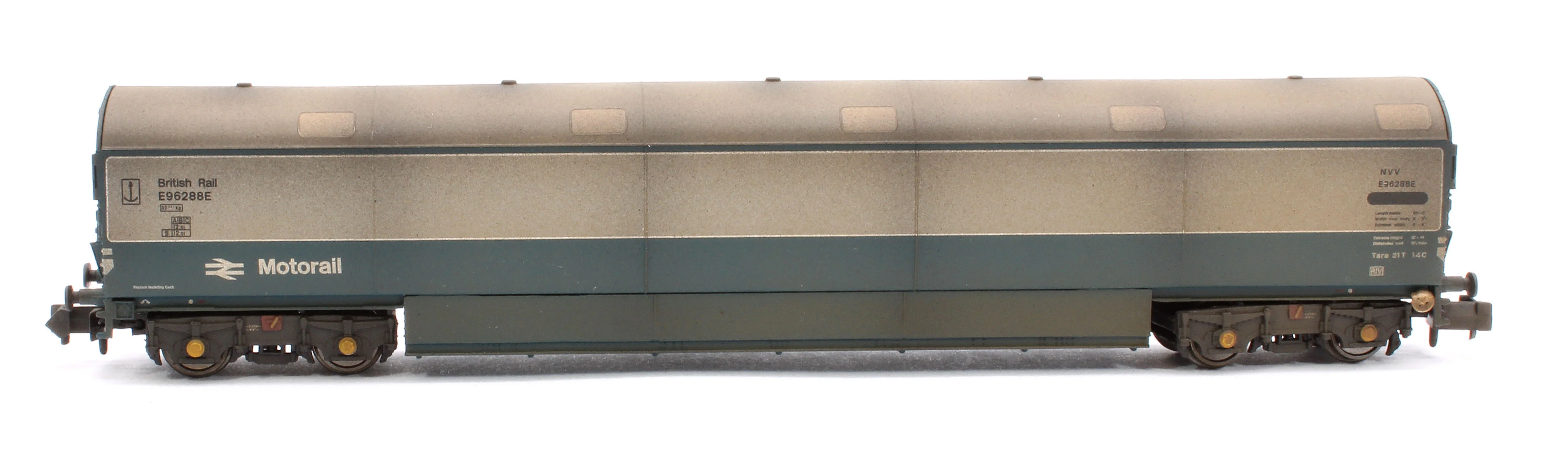 Custom Weathered Newton Chambers Car Transporter BR Motorail BR Blue/Grey NVV E96288/289/293E - Pack 3 - Image 7