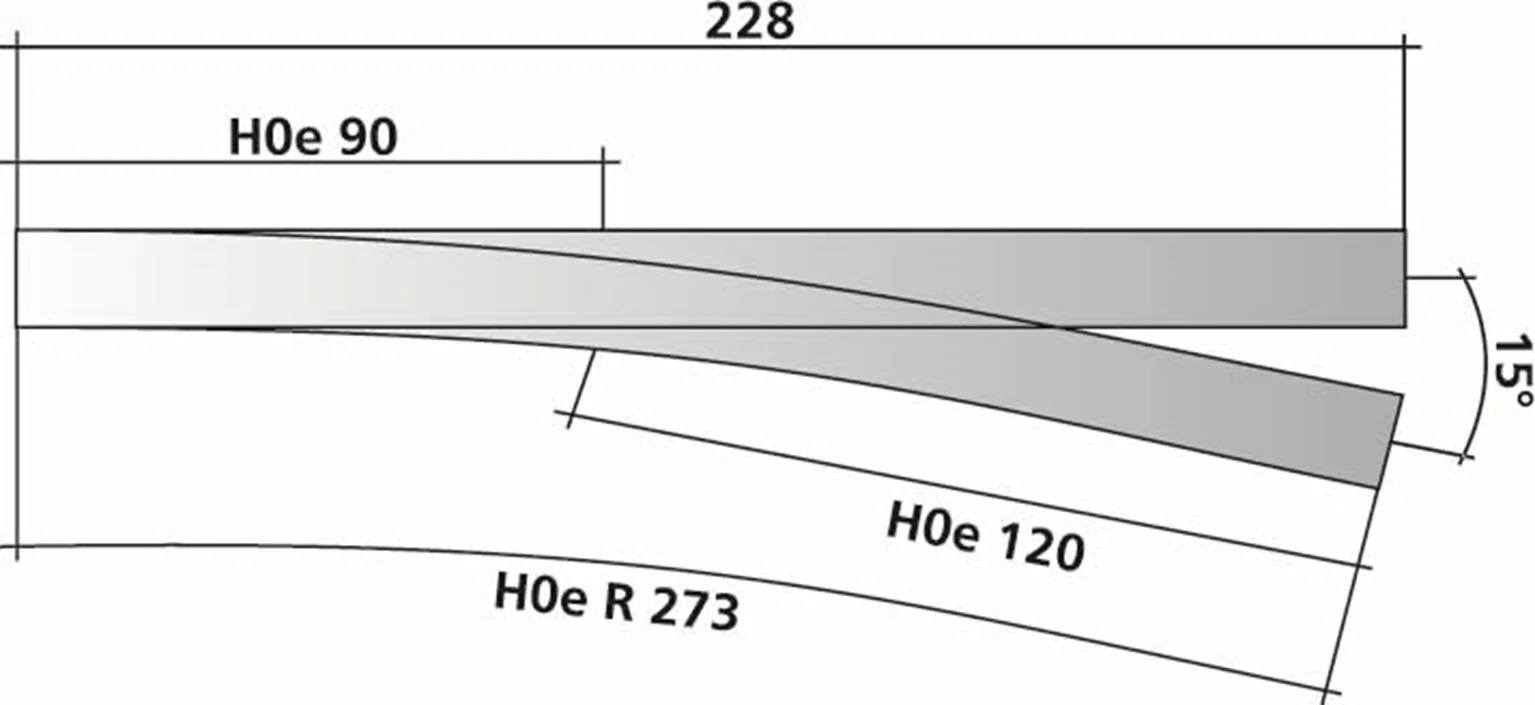 Tillig elite track : Bifurcation HO/HOe Narrow Splits to Right - Image 3