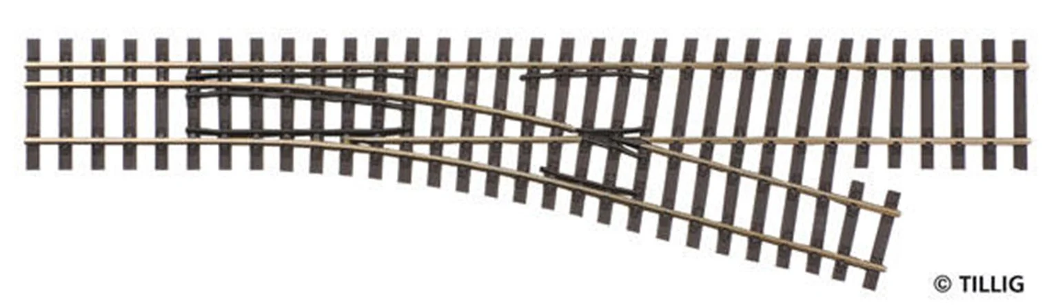 Tillig elite track : Right Bifurcation HO/HOm Narrow Splits