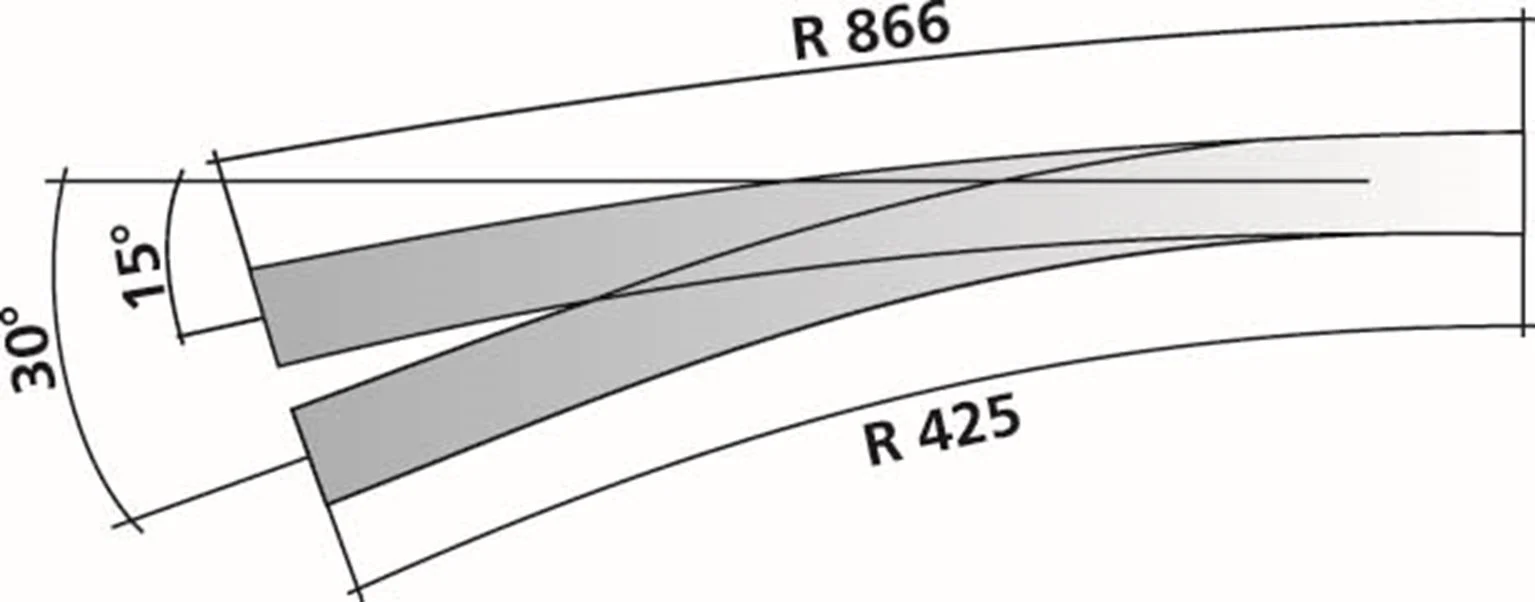 Tillig elite track : Left Curved Point HO Exit: 9° and 12° - Image 3