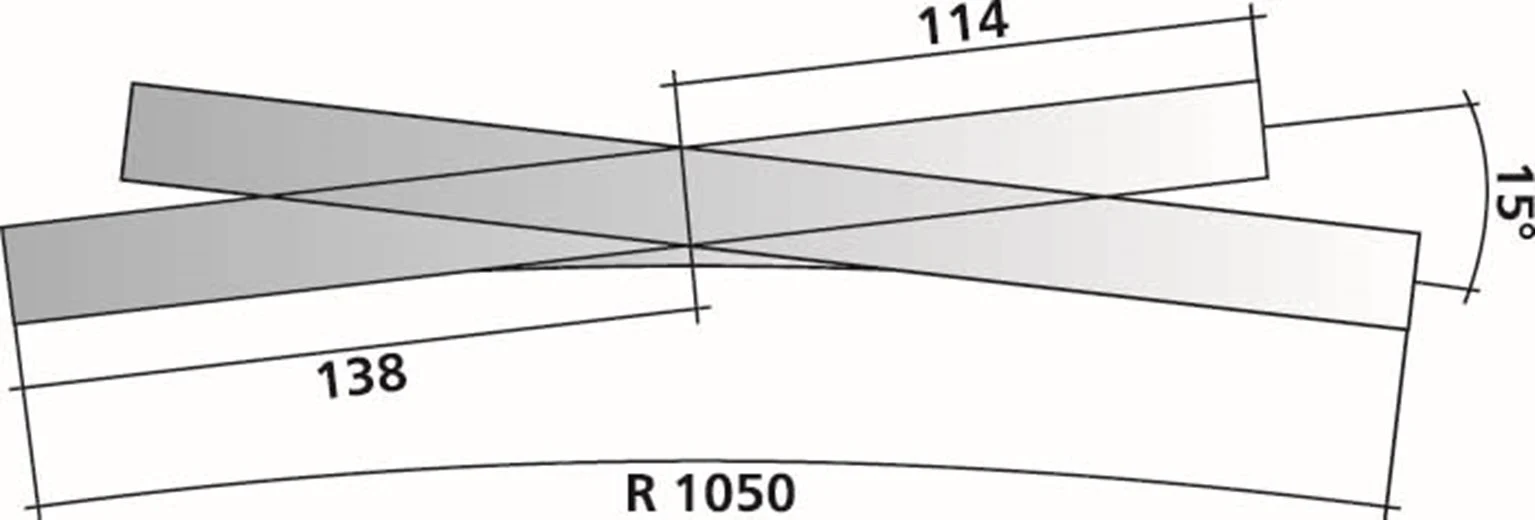 Tillig elite track : Single Outside Slip HO 15° - Image 3