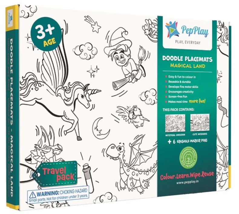 Doodle Placemats Travel Set - Magical Land