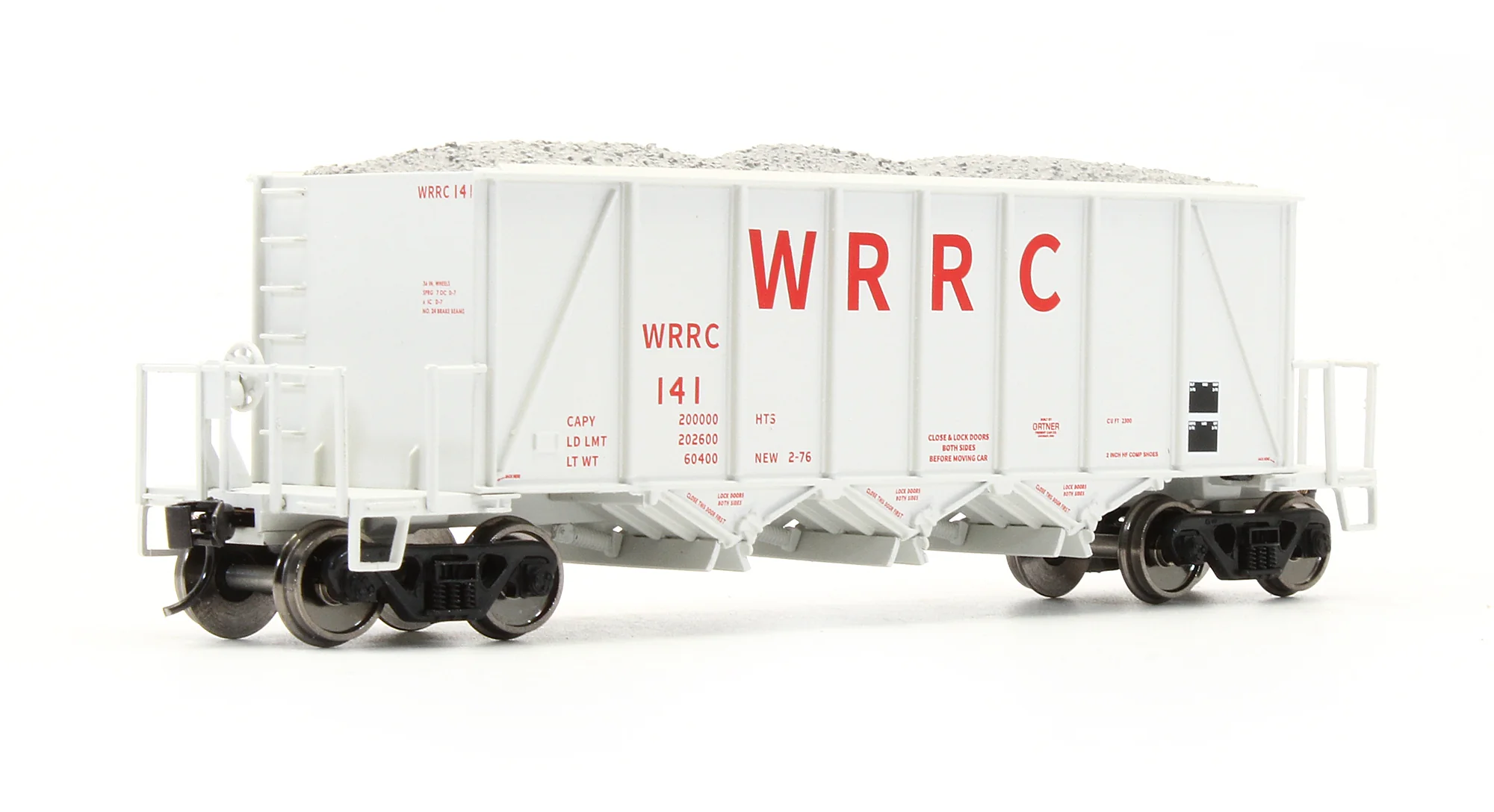 Pre-Owned 40' Ortner 100-Ton Aggregate Hopper Western Railroad WRRC - Road #141 - Image 2