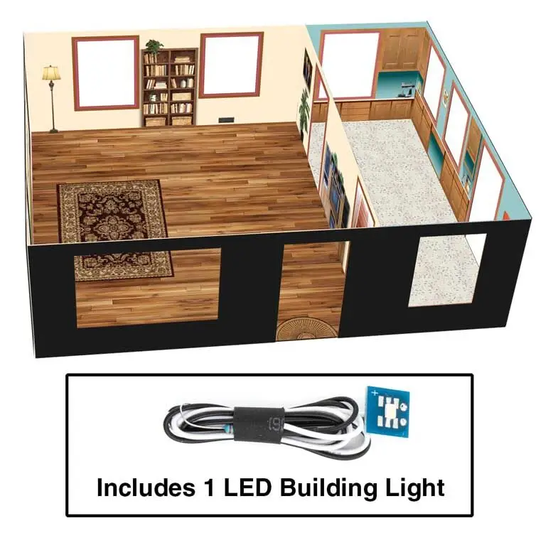 Spaces Brick Cape Cod House Interior Model Kit