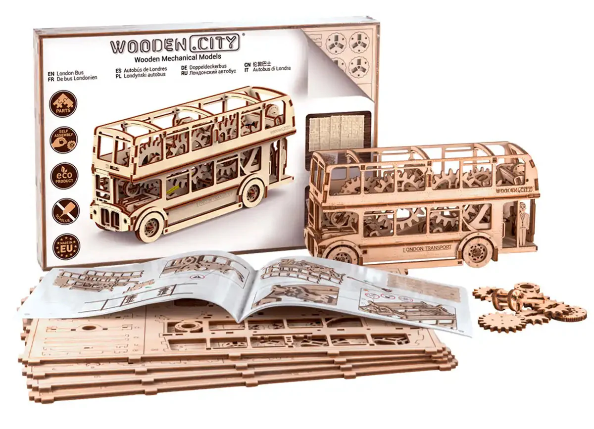 3D Wooden Bus Puzzle – London Bus - Image 4