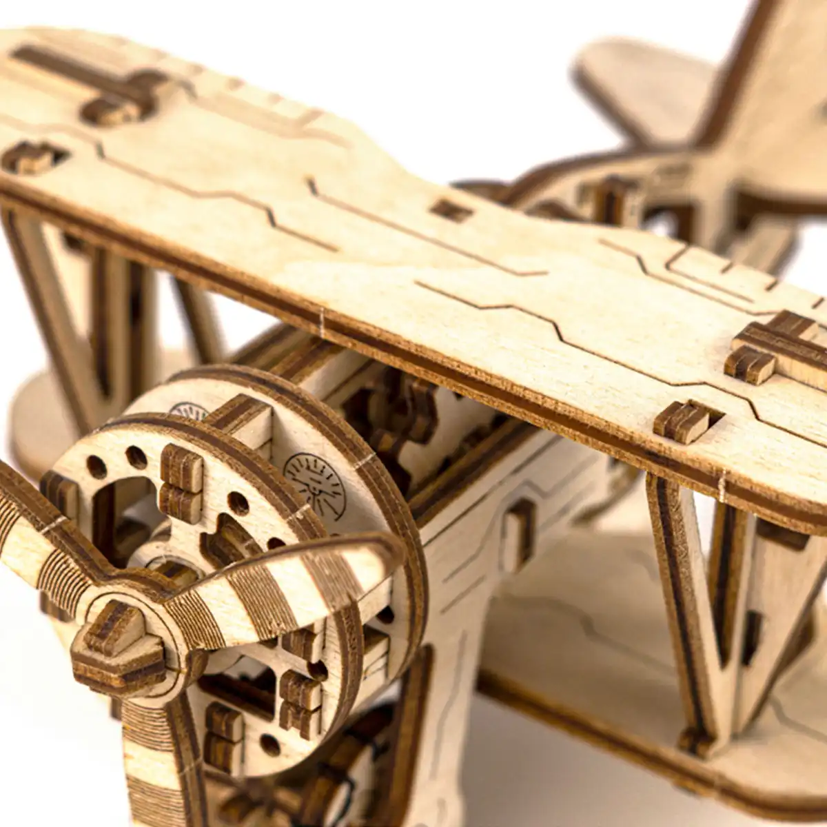 3D Wooden Plane Puzzle – Biplane - Image 4
