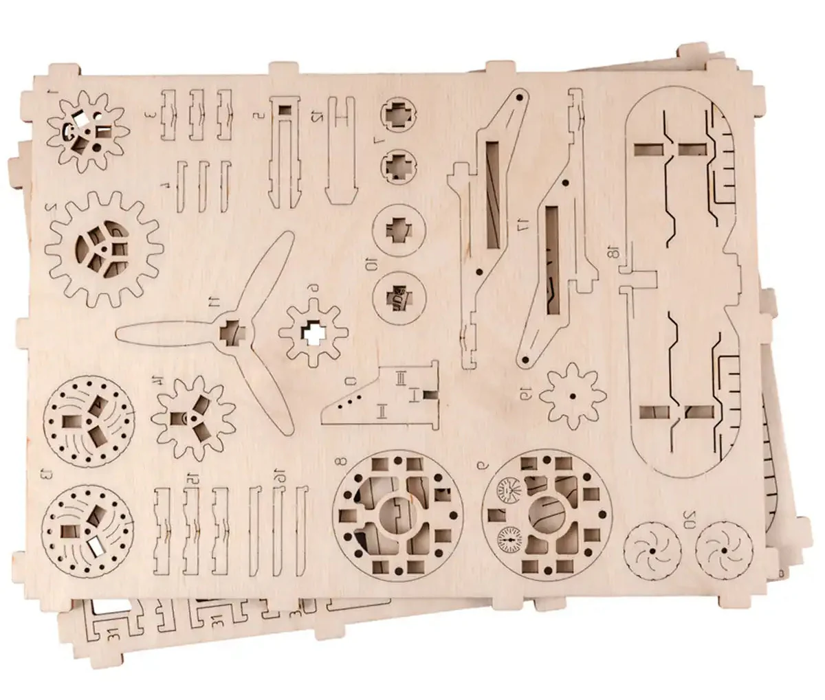 3D Wooden Plane Puzzle – Biplane - Image 5