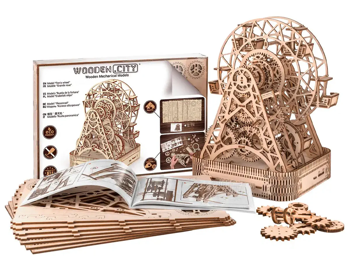 3D Wooden Decoration Puzzle – Ferris Wheel - Image 3
