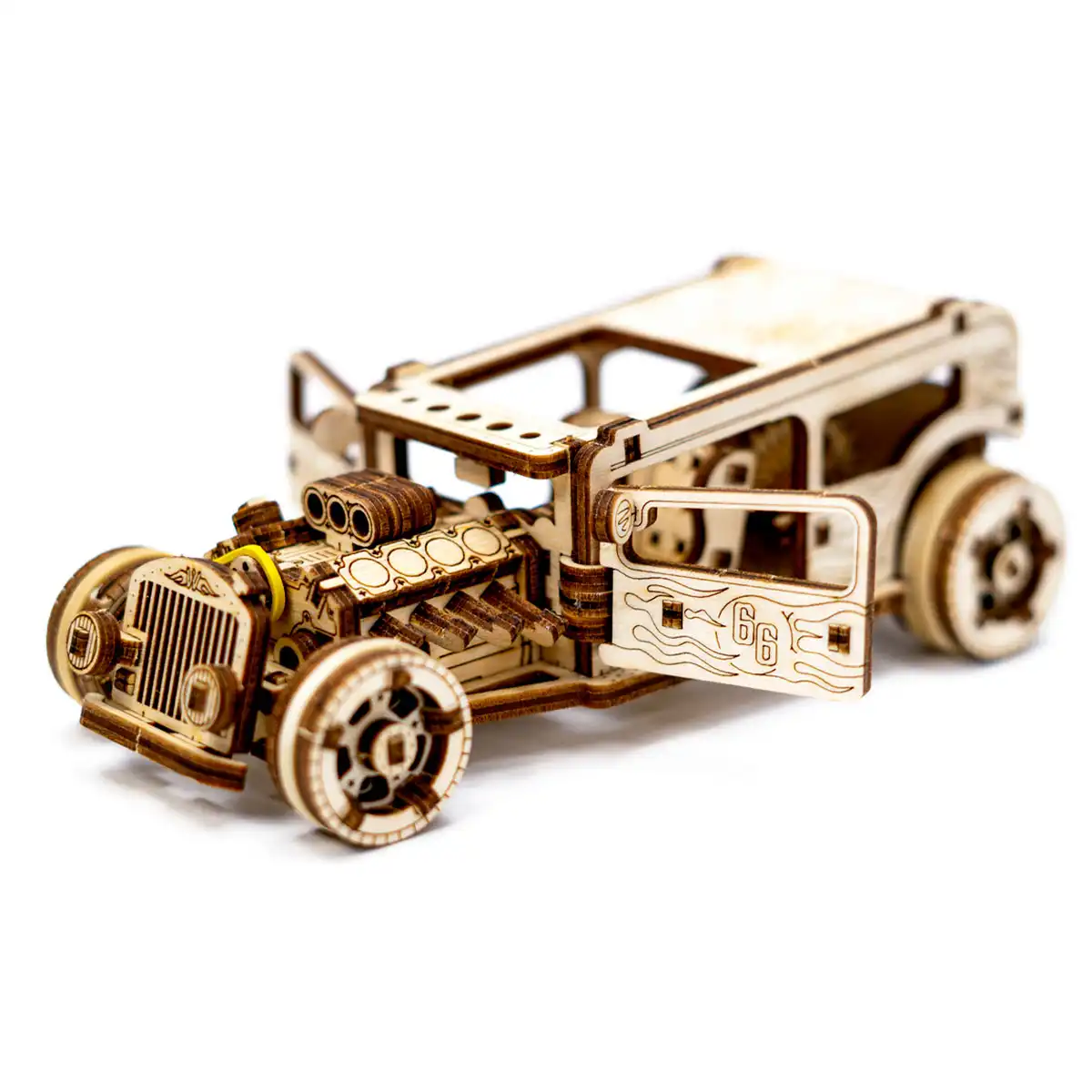3D Wooden Car Puzzle – Hot Rod - Image 5