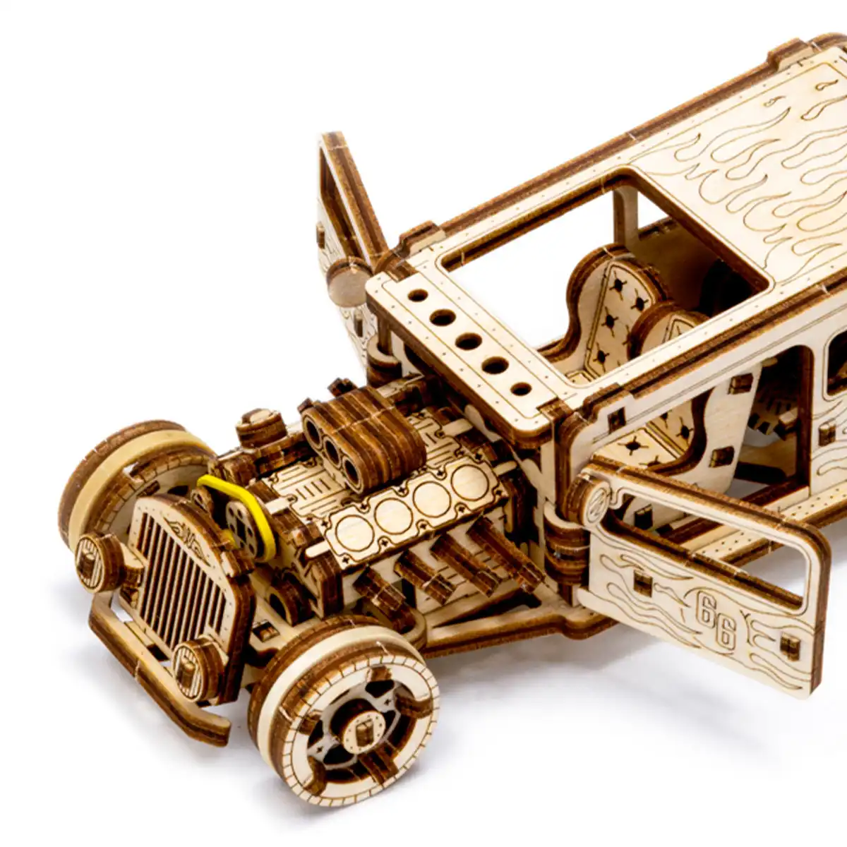 3D Wooden Car Puzzle – Hot Rod - Image 6