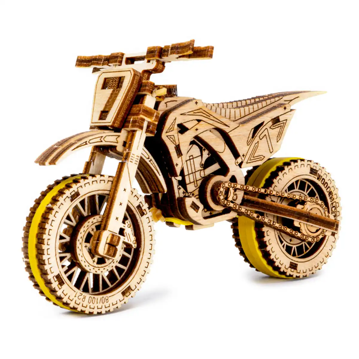 3D Wooden Motorbike Puzzle – Motocross - Image 2